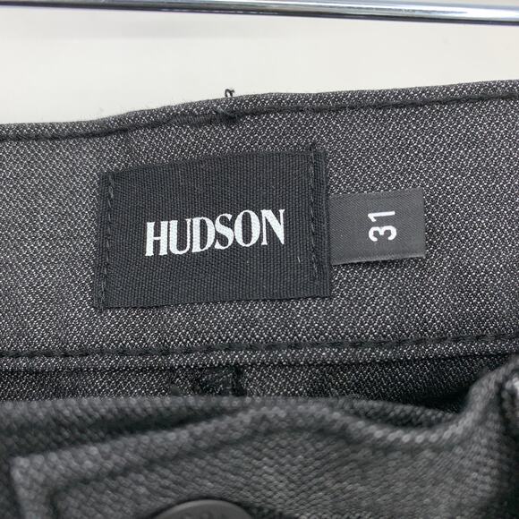 Hudson Blake Slim Straight Jeans Mens Size 31 Zip Fly Dark Gray Black Denim - Picture 6 of 8
